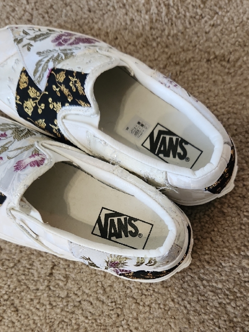 Vans Slip-On Patchwork Floral Sneakers - 9 - Picture 2 of 7